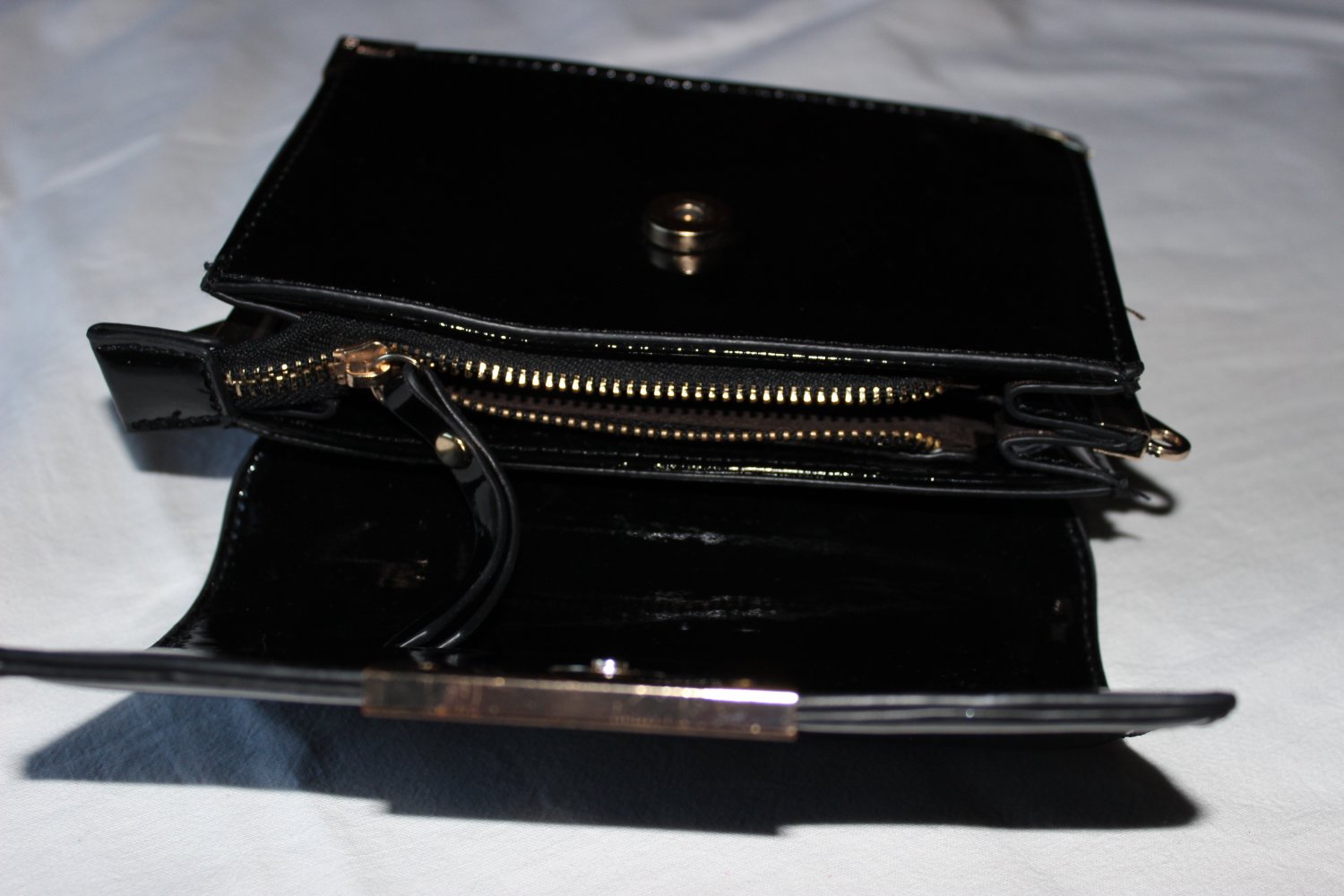Lacktasche Clutch 18x14x6 cm schwarz