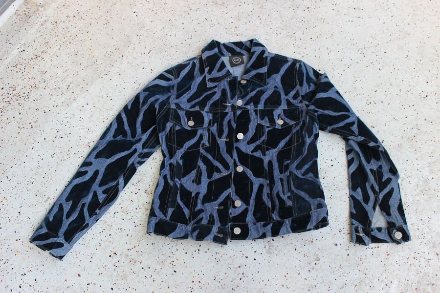 Neu! PASH Vintage 00-er Samt Cropped Jeansjacke kurz blau