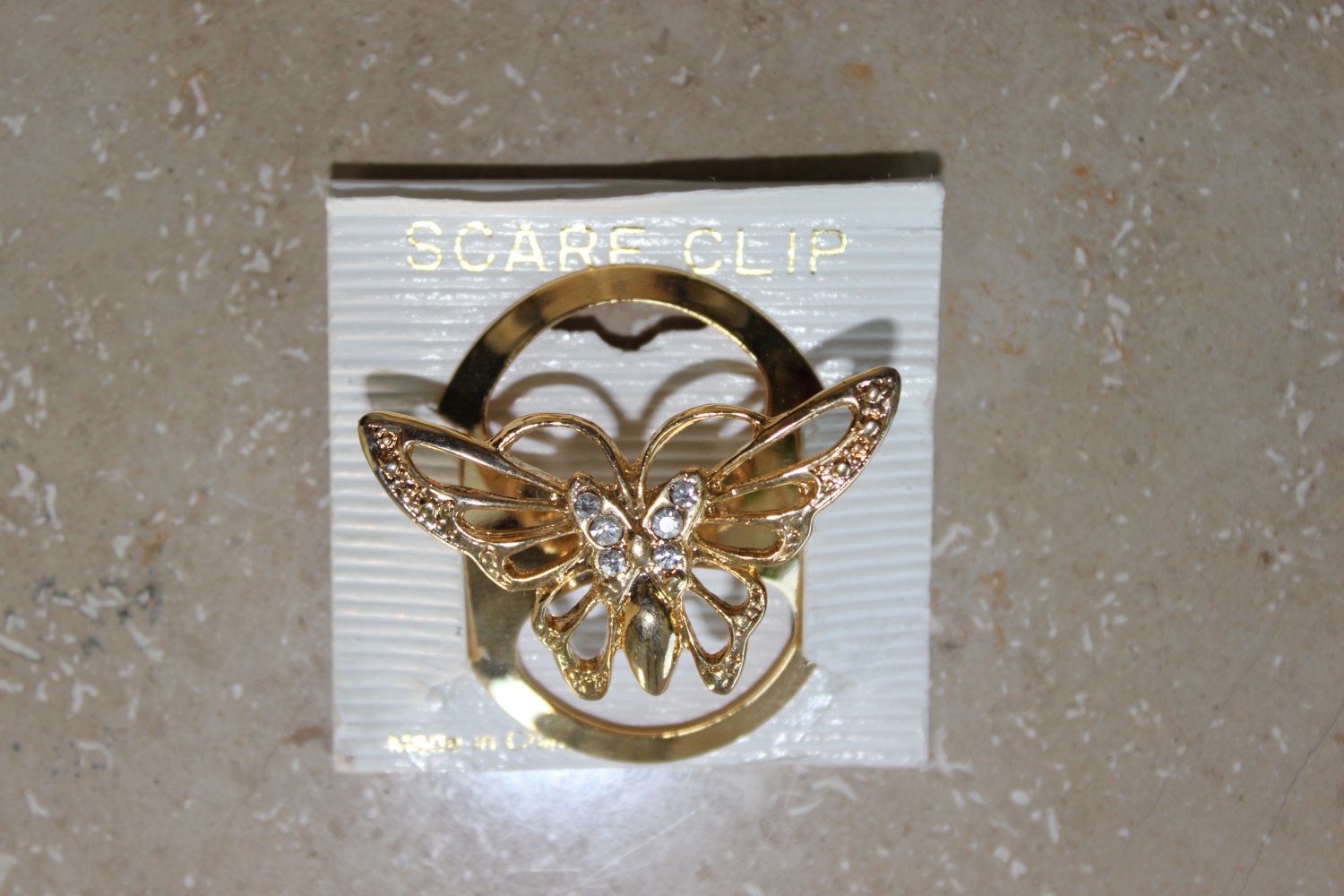 NEU! Butterfly Schal-Clip, Schmetterling gold mit Strass