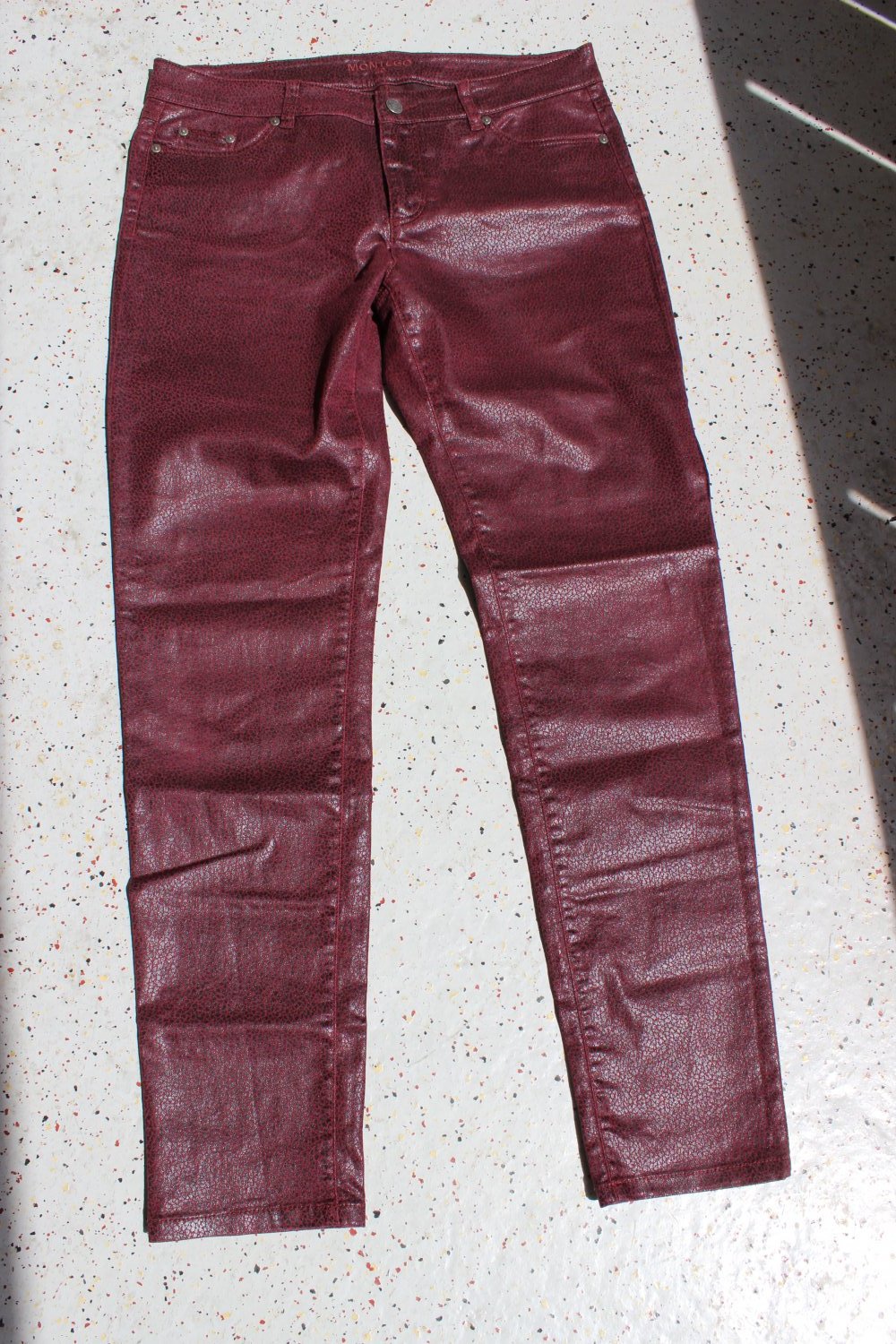 MONTEGO Fivepocket Straight Stretch bordeaux beschichtet 