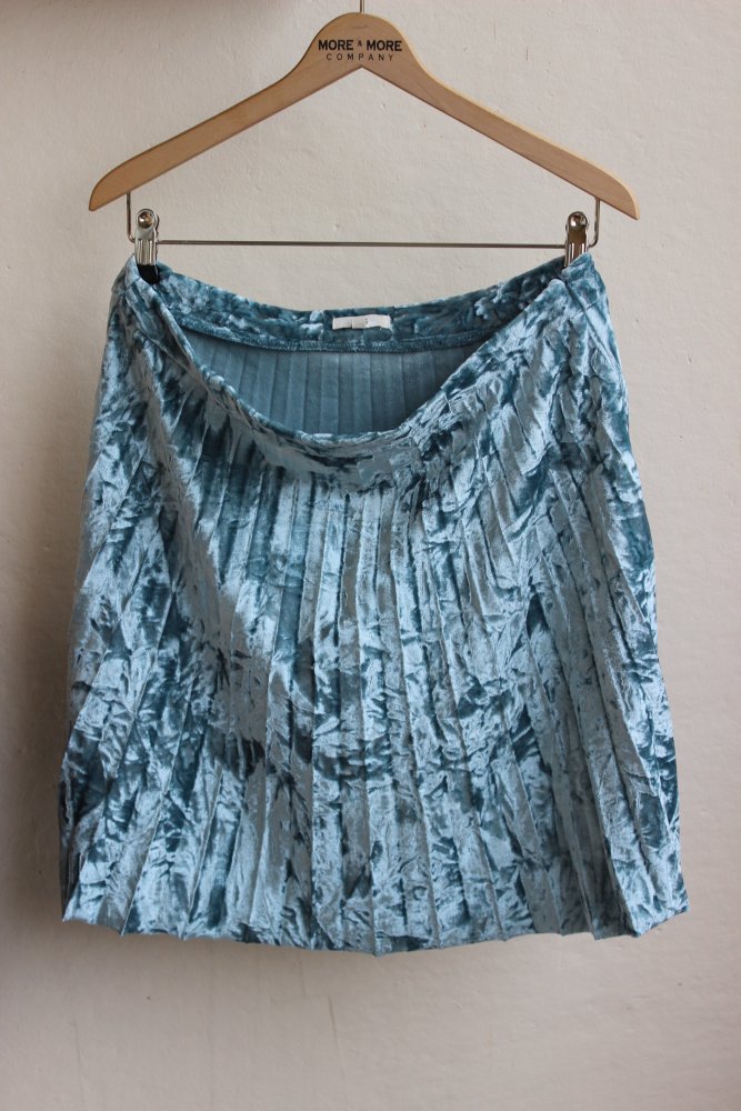 NEU! OVS Panné-Samt Plissee Rock  petrol blau