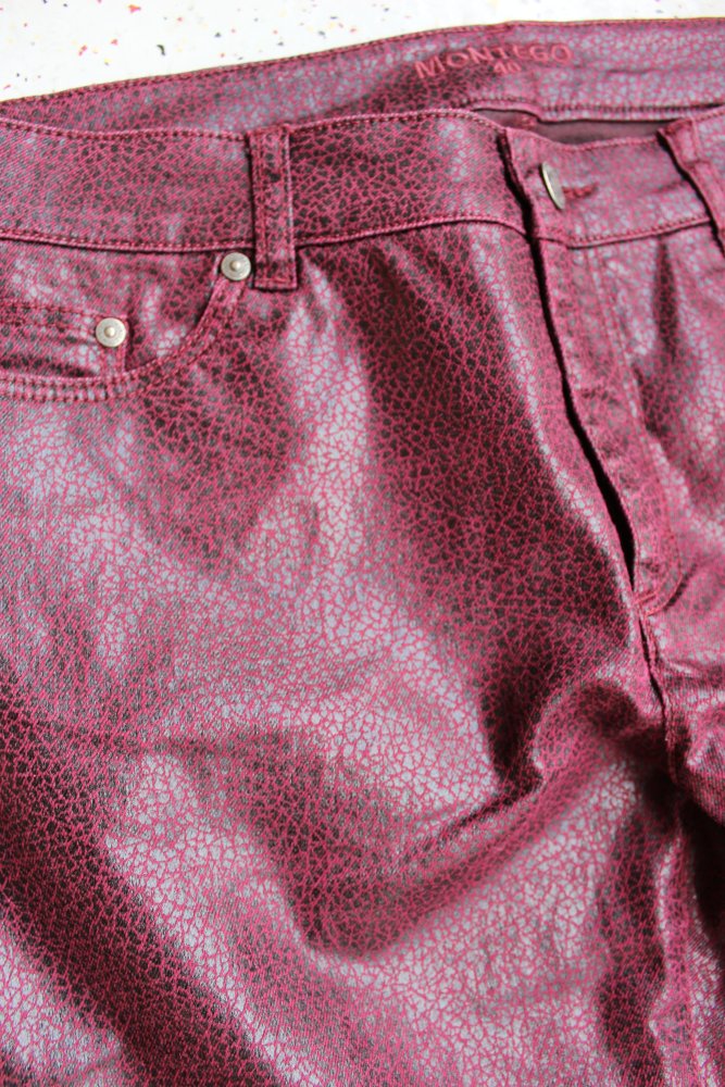 MONTEGO Fivepocket Straight Stretch bordeaux beschichtet 