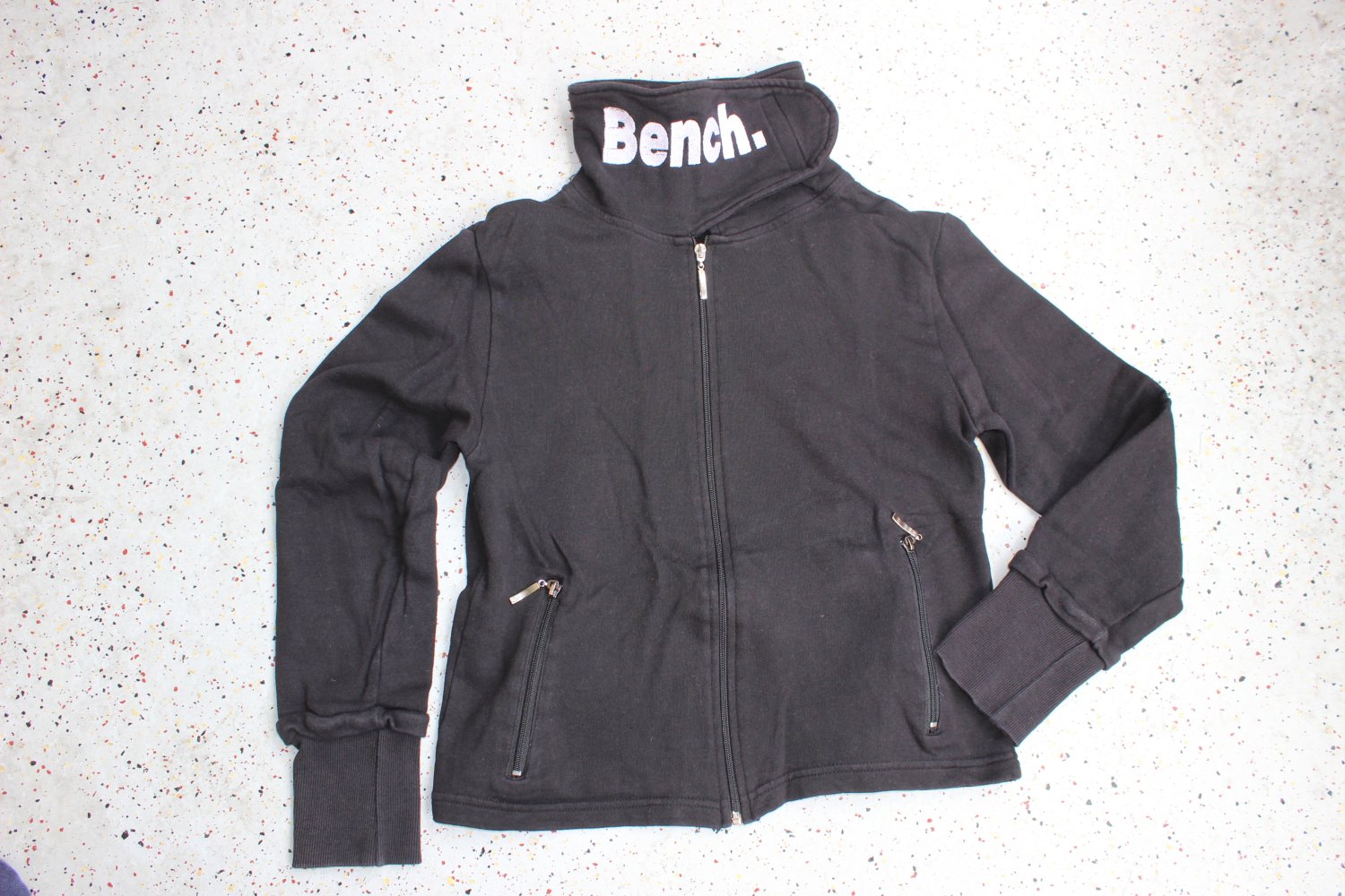 Bench Sweatjacke schwarz reine Baumwolle