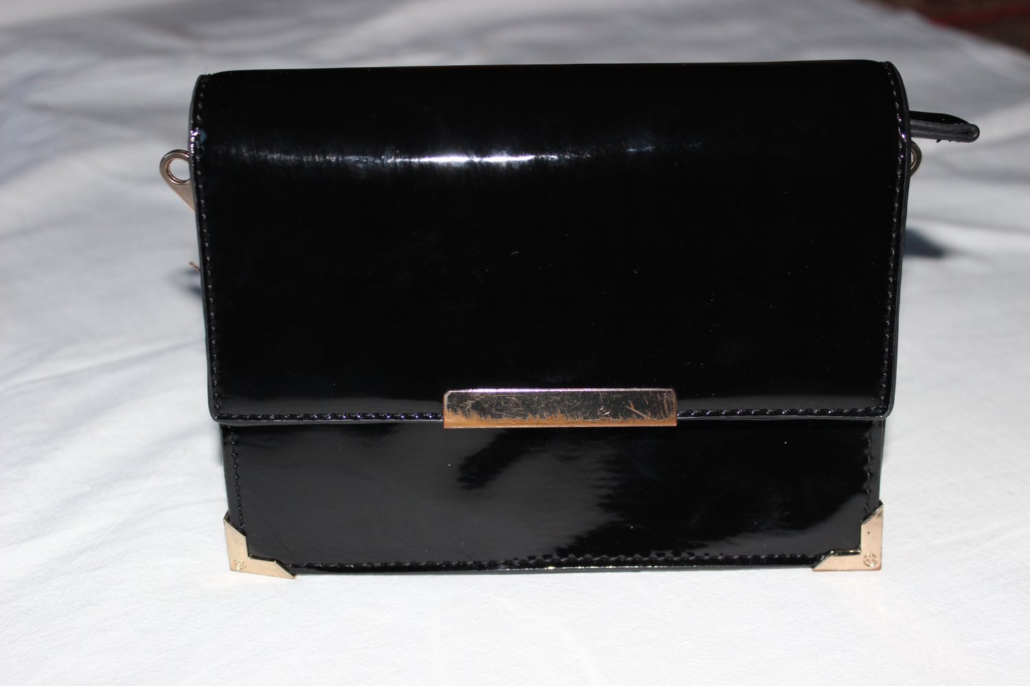 Lacktasche Clutch 18x14x6 cm schwarz
