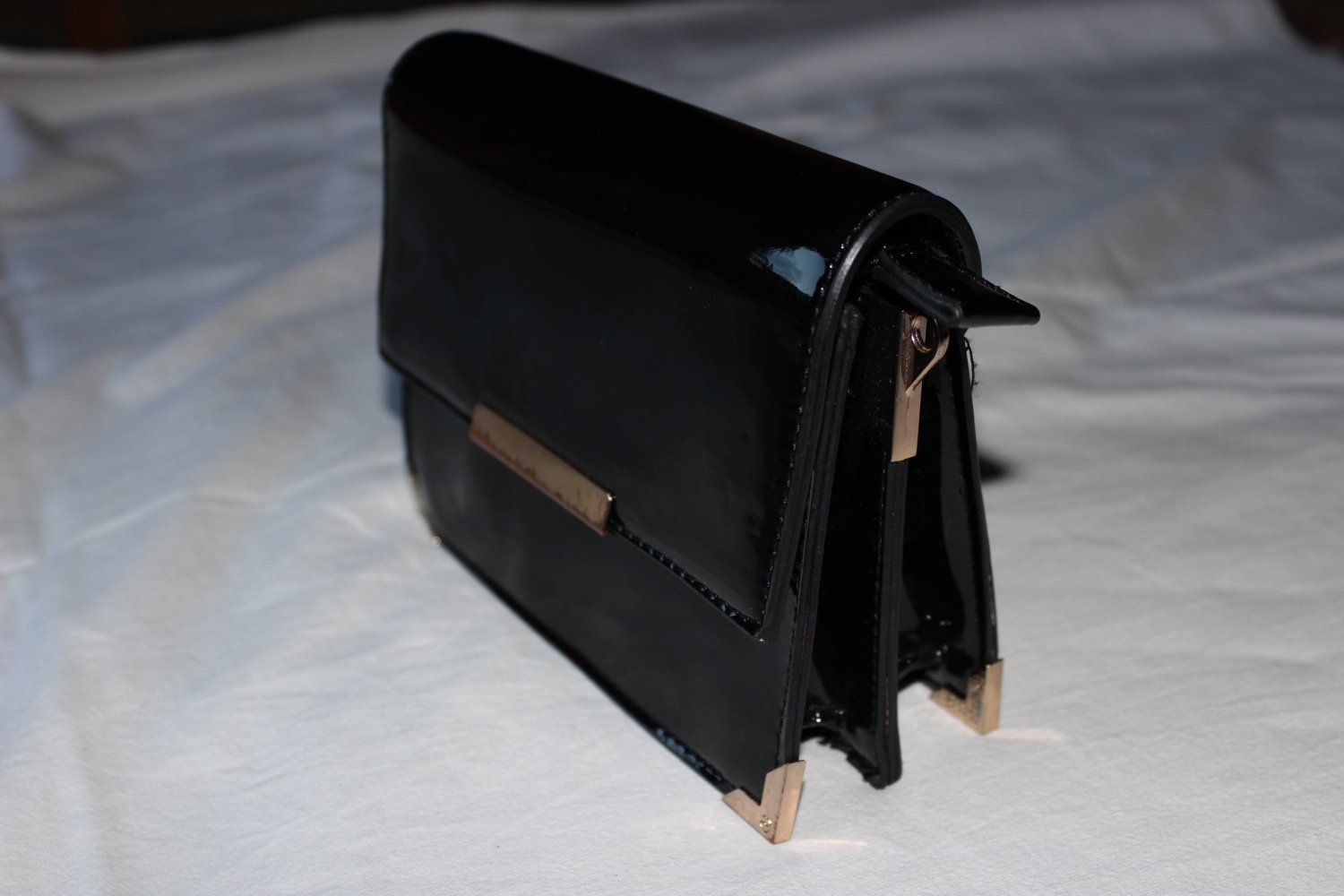 Lacktasche Clutch 18x14x6 cm schwarz
