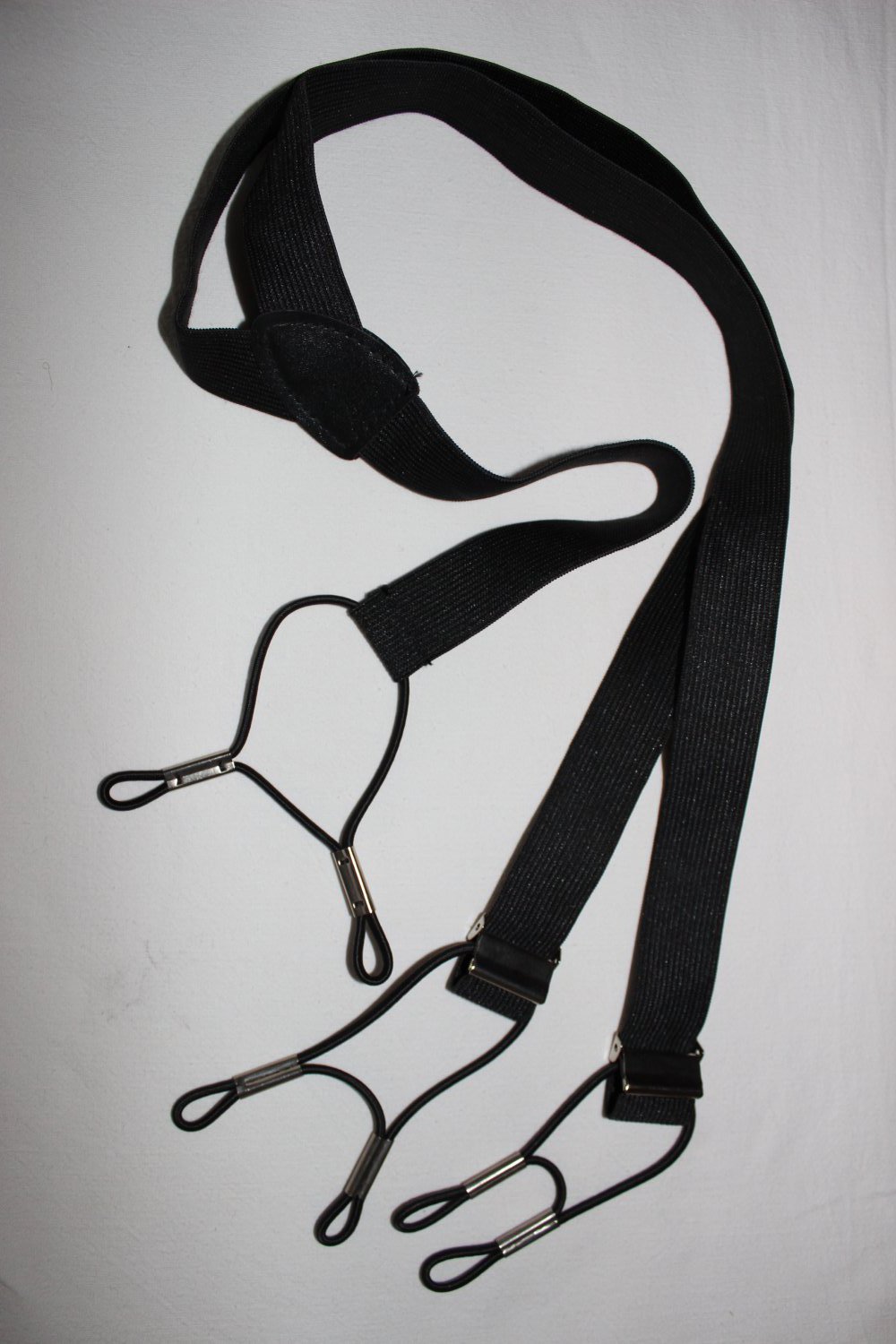 Neu! Stretch Hosenträger elastisch zum Knöpfen, schwarz
