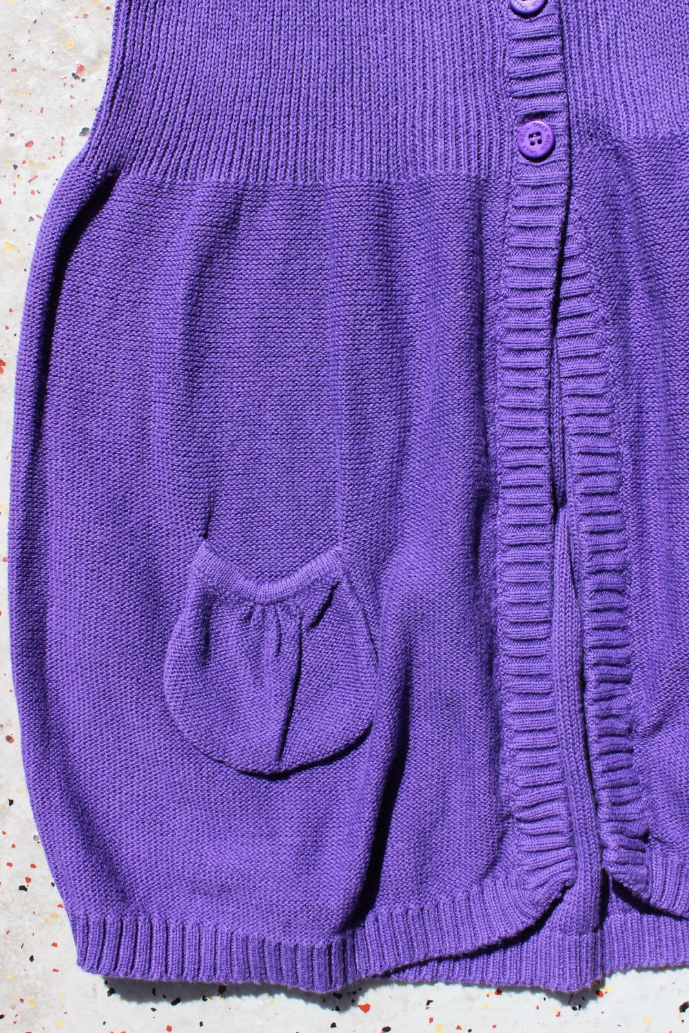 TALLY WEIJL Strickjacke Hoodie Kurzarm Baumwolle purple lila