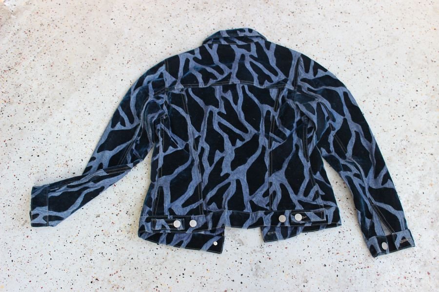 Neu! PASH Vintage 00-er Samt Cropped Jeansjacke kurz blau