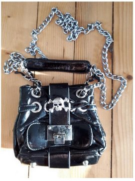 Handtasche Umhängetasche Queen of Darkness schwarz Gothic Metal Wacken Steampunk