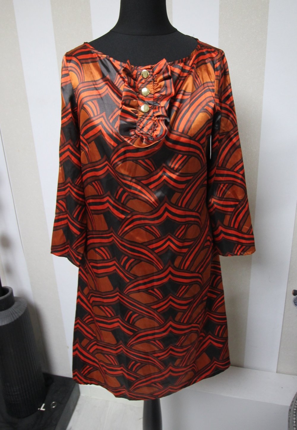 Zara Kleid chic Tunikakleid Party Muster mix