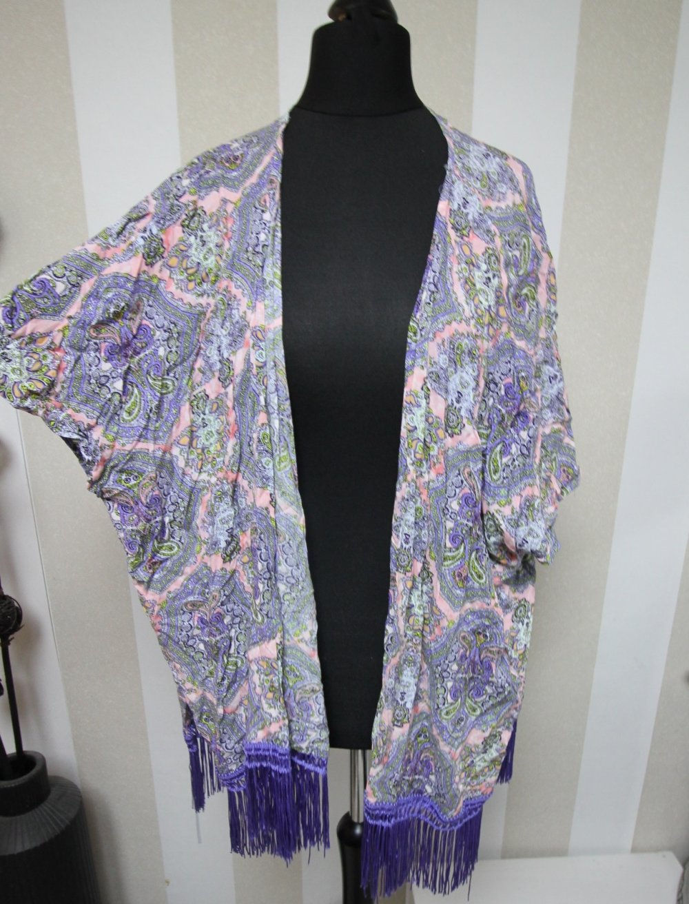 Victoria´s Secret Kimono Mantel Jacke Fransen bunt