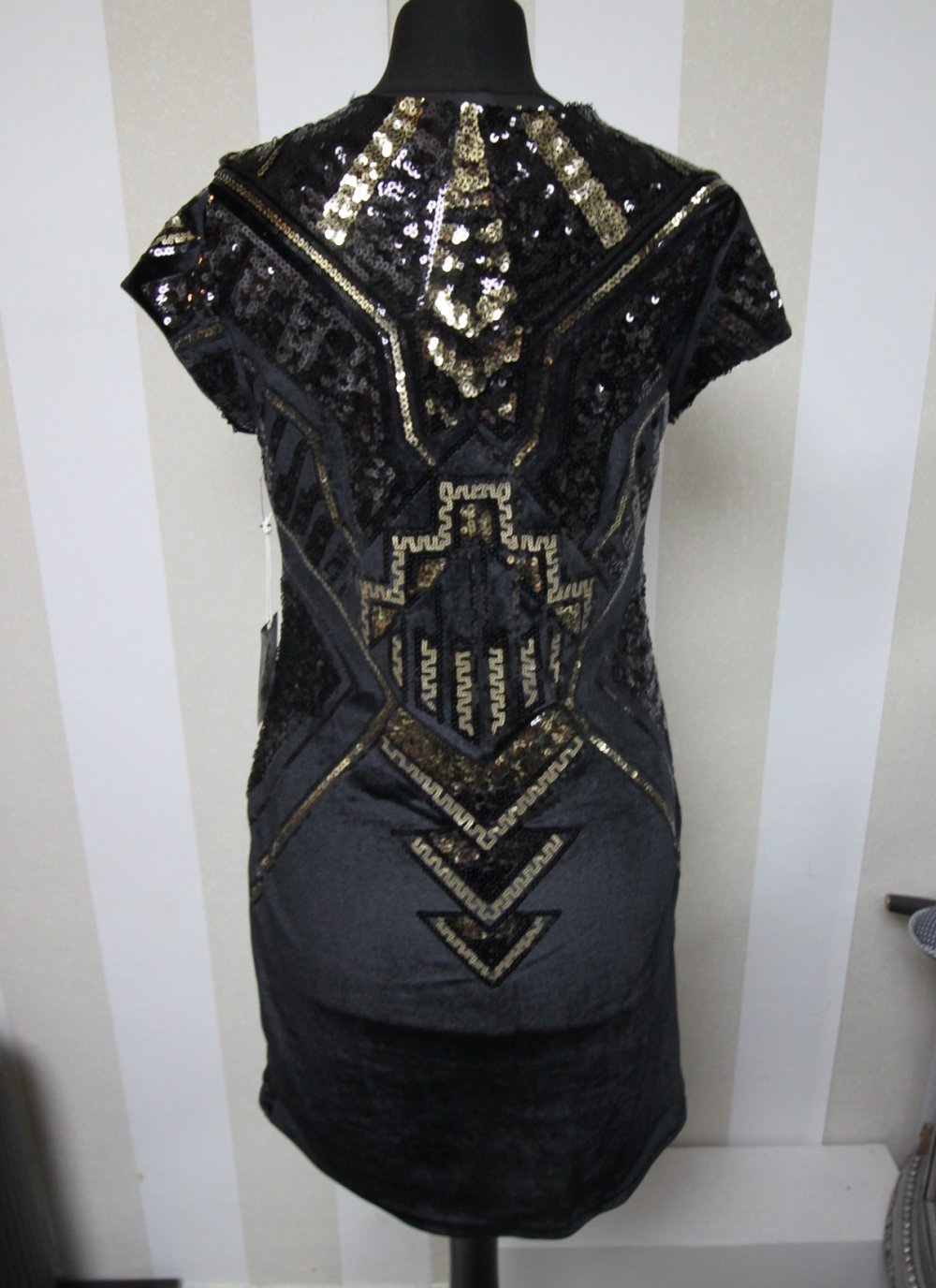 Neu Kleid Pailletten Silvester Party Cocktailkleid