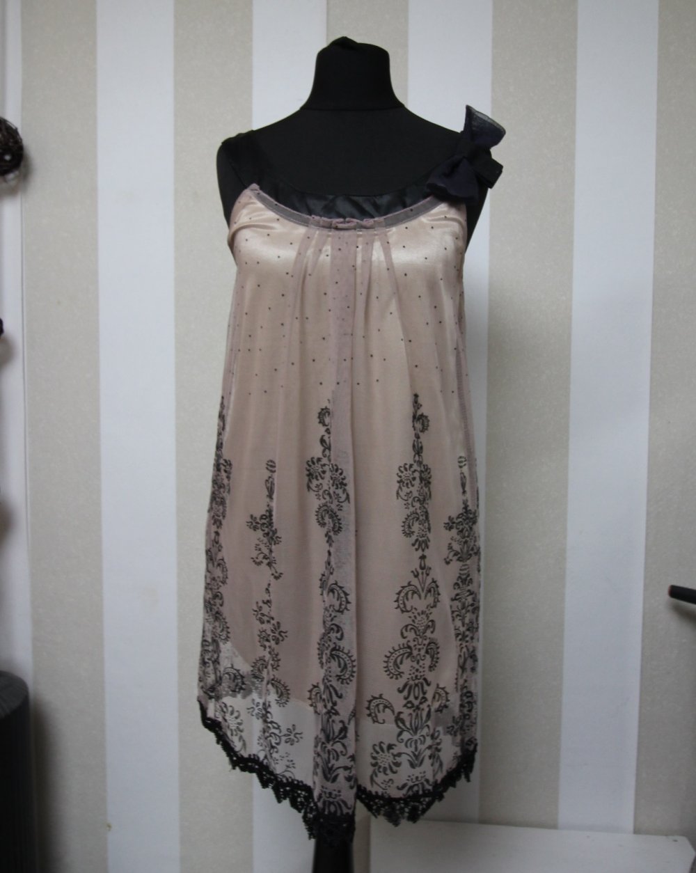 Kleid Cocktailkleid Vintage Party Muster mix Schleife Sommer