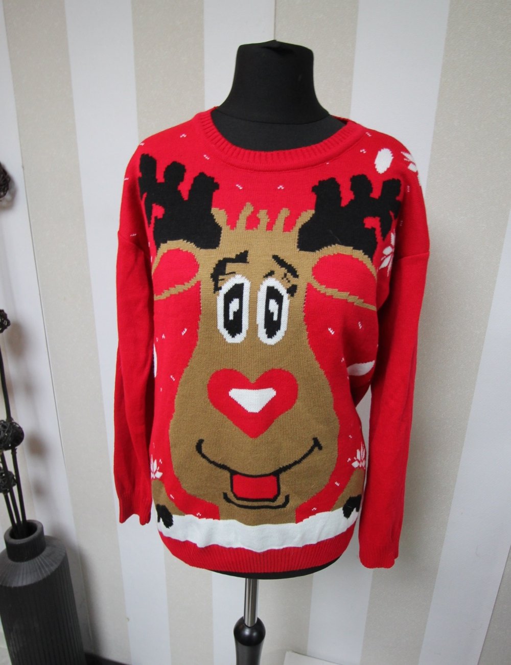 Pullover Sweater Weihnachtspullover xmas Statement Rentier Blogger Herbst Winter