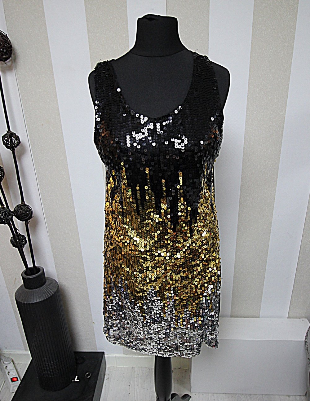Pailletten Kleid Abendkleid Party Cocktailkleid Silvester abiball weihnachten