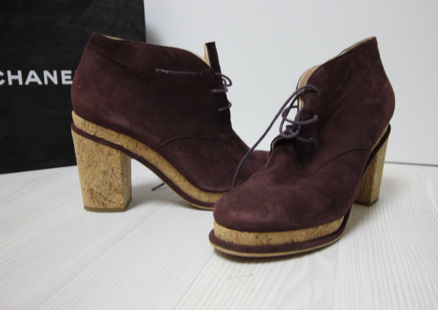  CHANEL Stiefeletten Heels Wildleder 40,5 Designer Blogger 