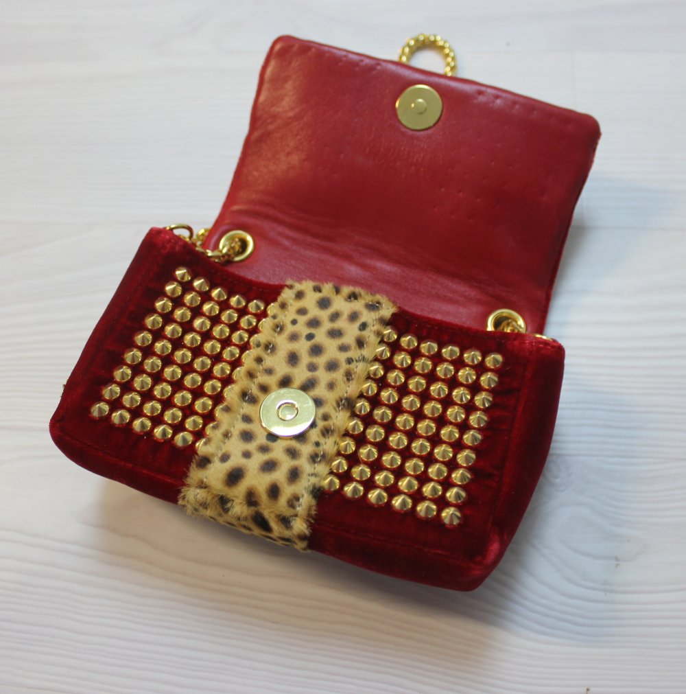  CHRISTIAN LOUBOUTIN Charity Happy Bag Handtasche Nieten Leopard Animal
