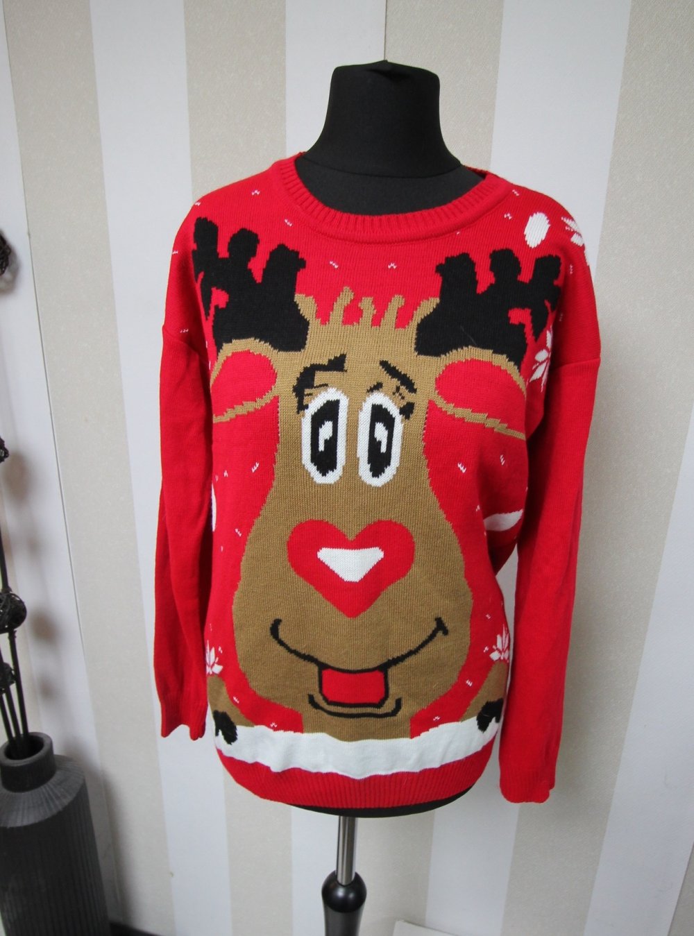Pullover Sweater Weihnachtspullover xmas Statement Rentier Blogger Herbst Winter