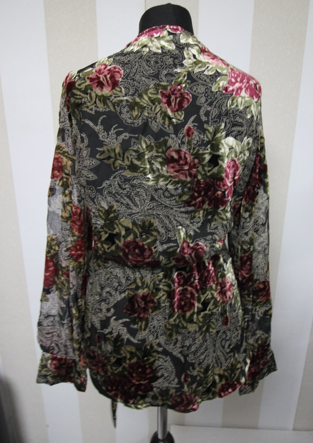 Zara Wickelbluse Blumen transparent Flowers Bluse SHirt