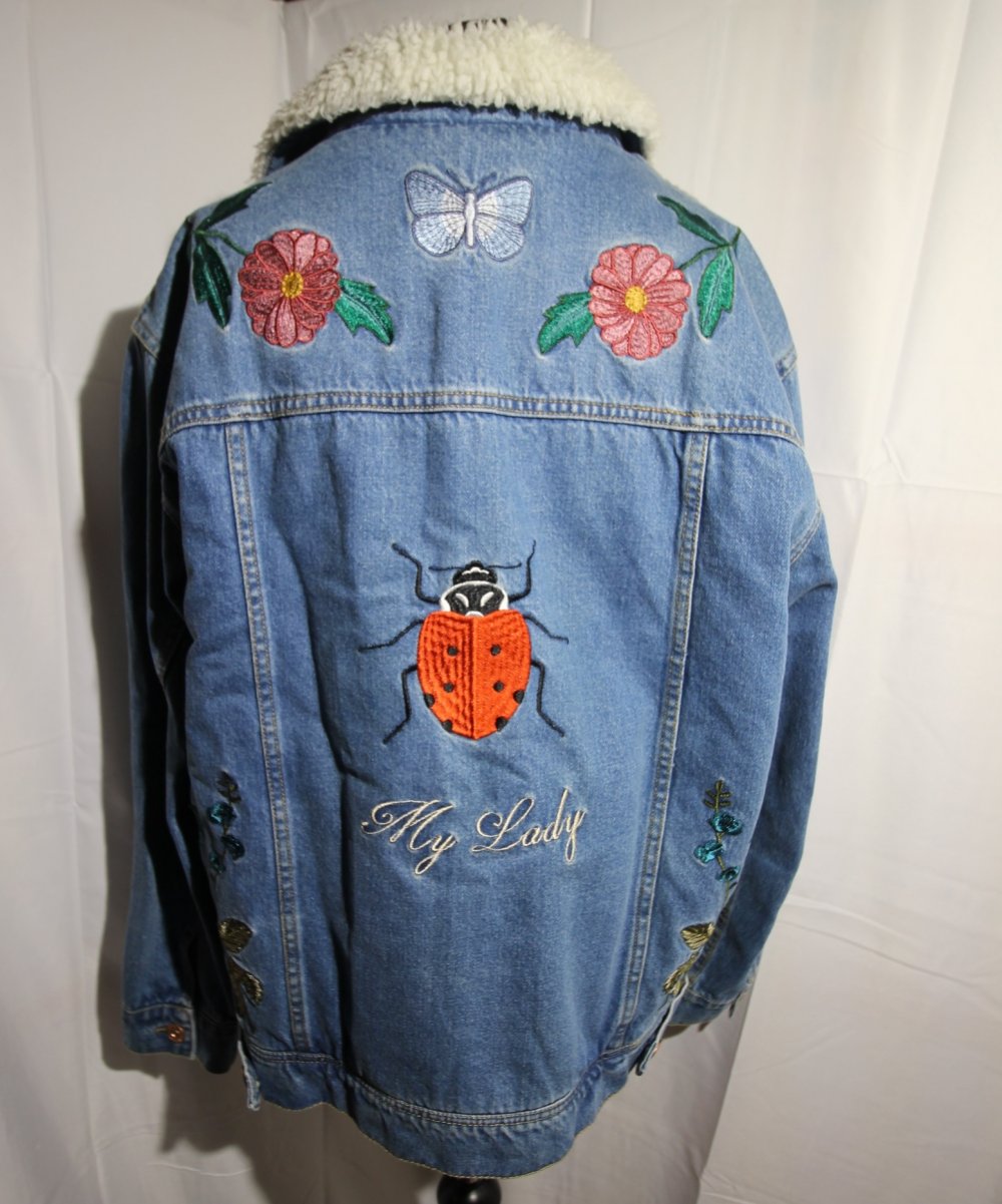 Mango Denim Tees Jeansjacke Marienkäfer Animal Blumen Flowers
