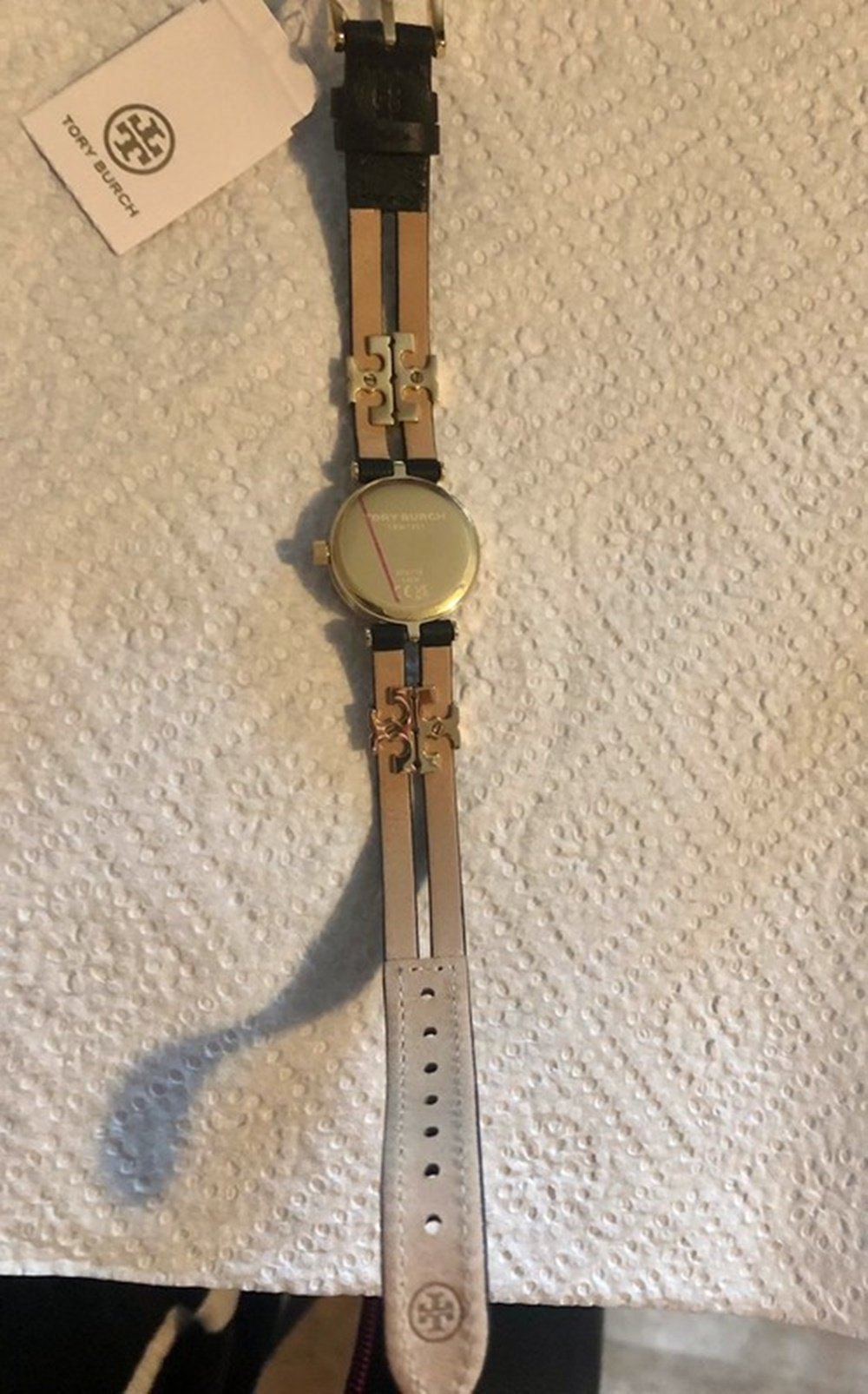 NEU TORY BURCH DESIGNER UHR ARMBAND SCHWARZ / GOLD