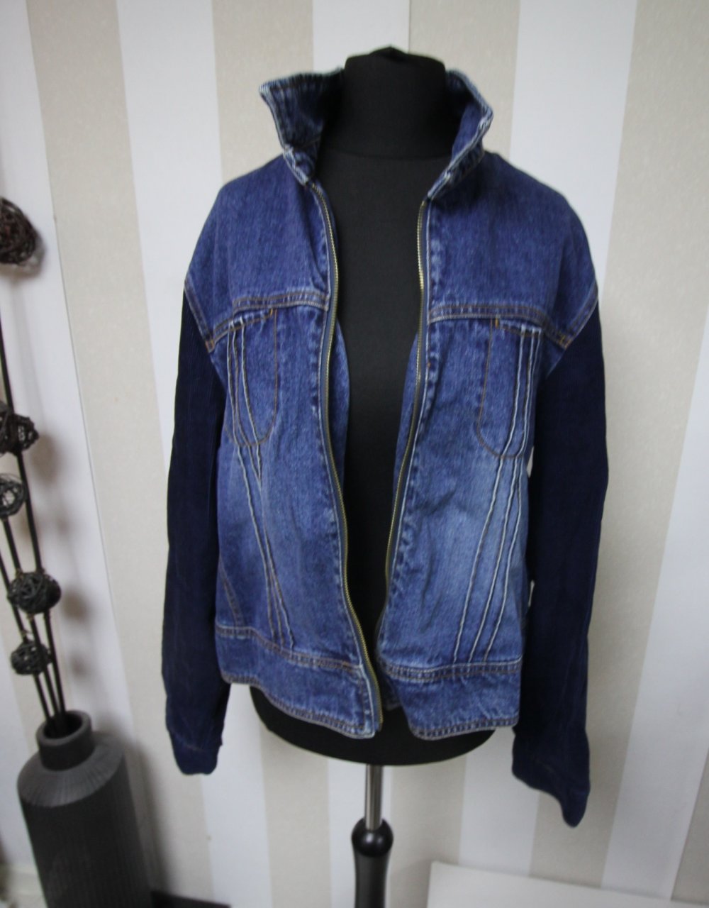Jeansjacke Statement Blogger Hipster No Bad Vibes