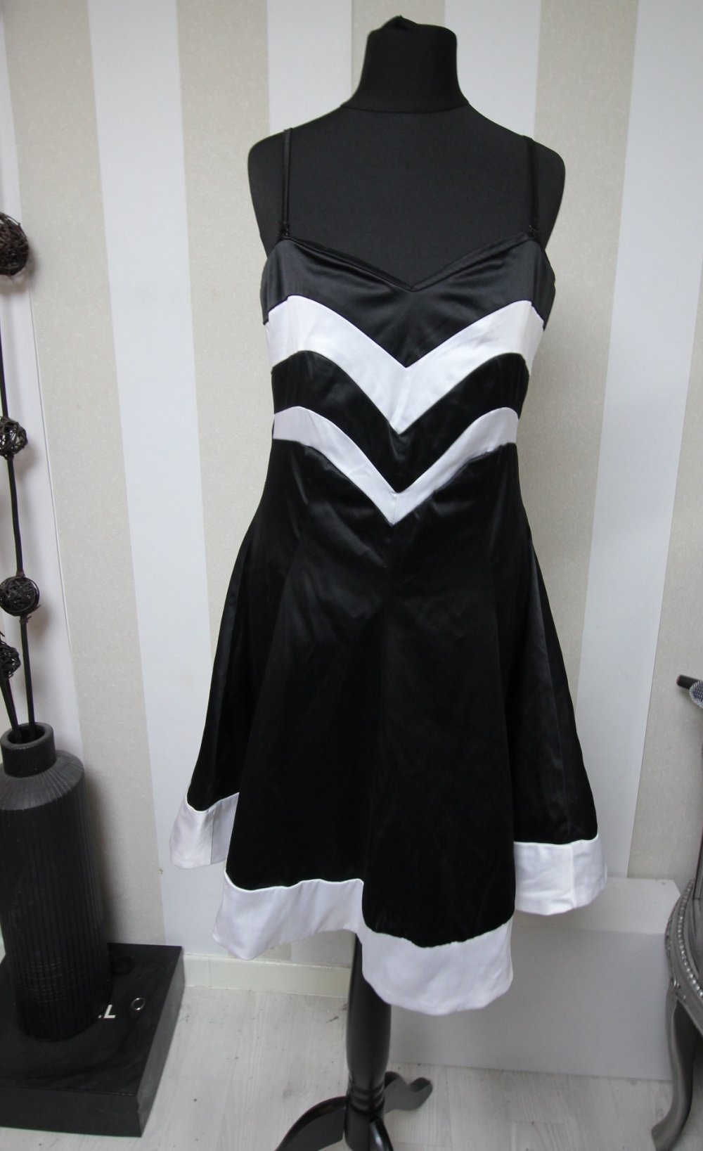 Cotton Club Kleid Abendkleid Party Cocktailkleid Kontrast chic elegant Silvester abiball weihnachten
