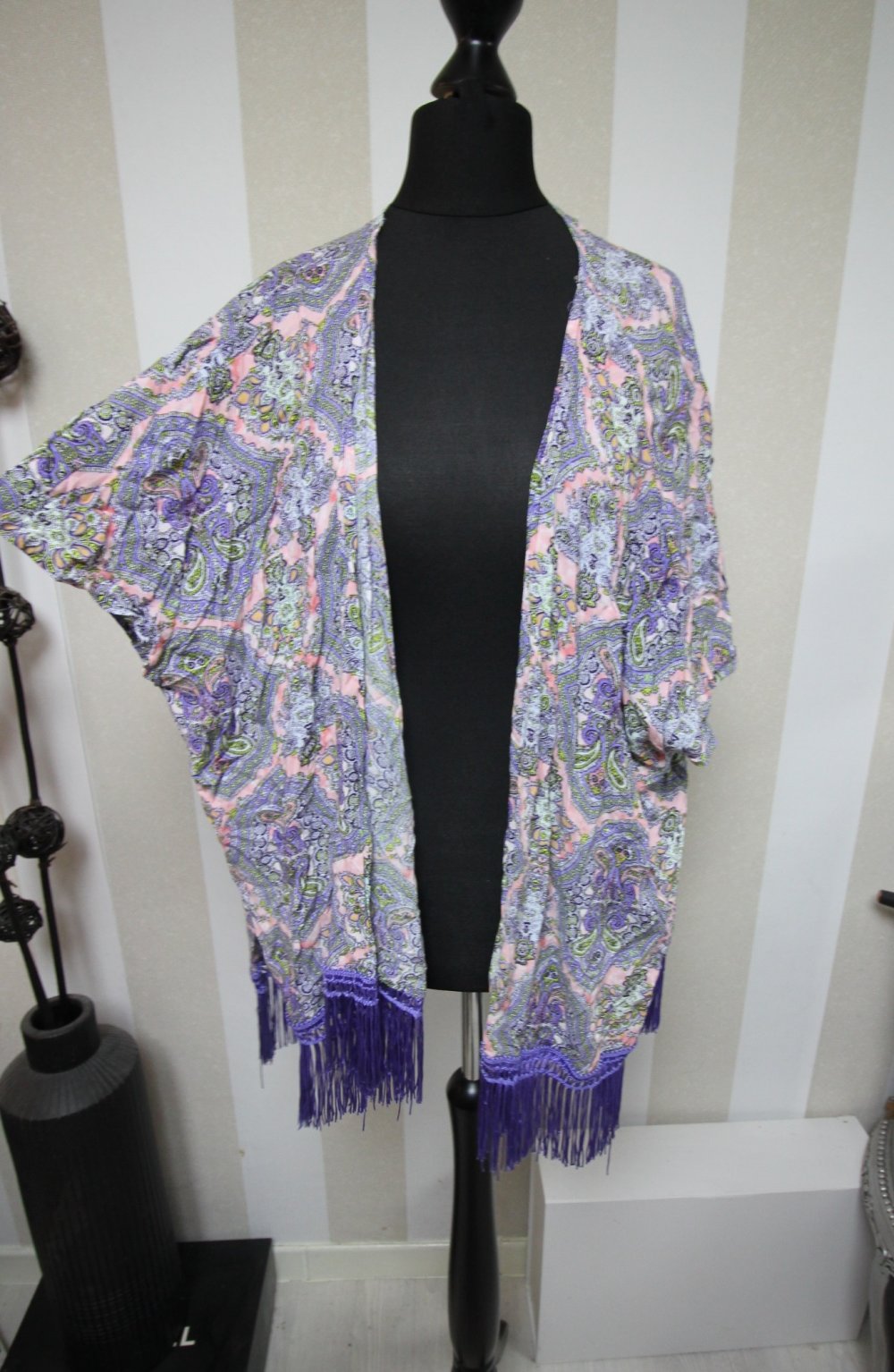 Victoria´s Secret Kimono Mantel Jacke Fransen bunt