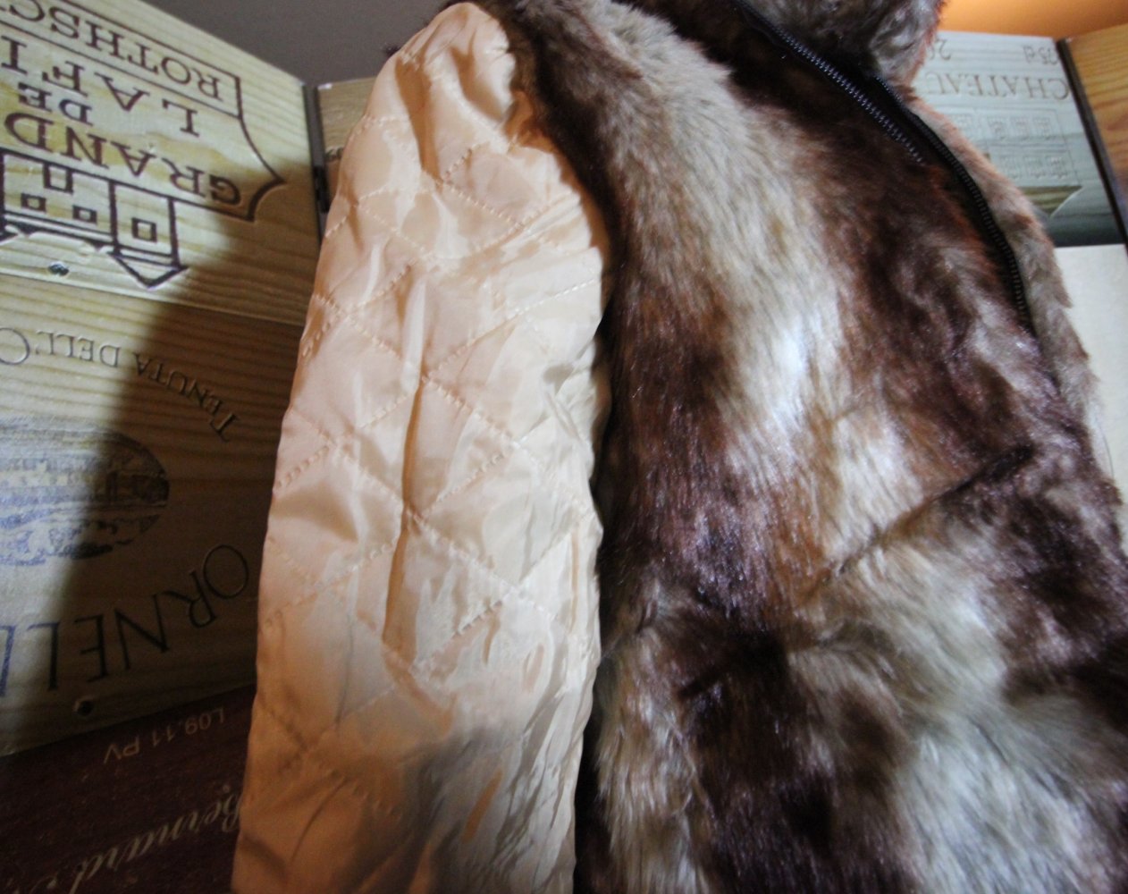 Jacke Longjacke Kunstfell Kunstpelz Faux Fur Kapuze Herbst chic Blogger