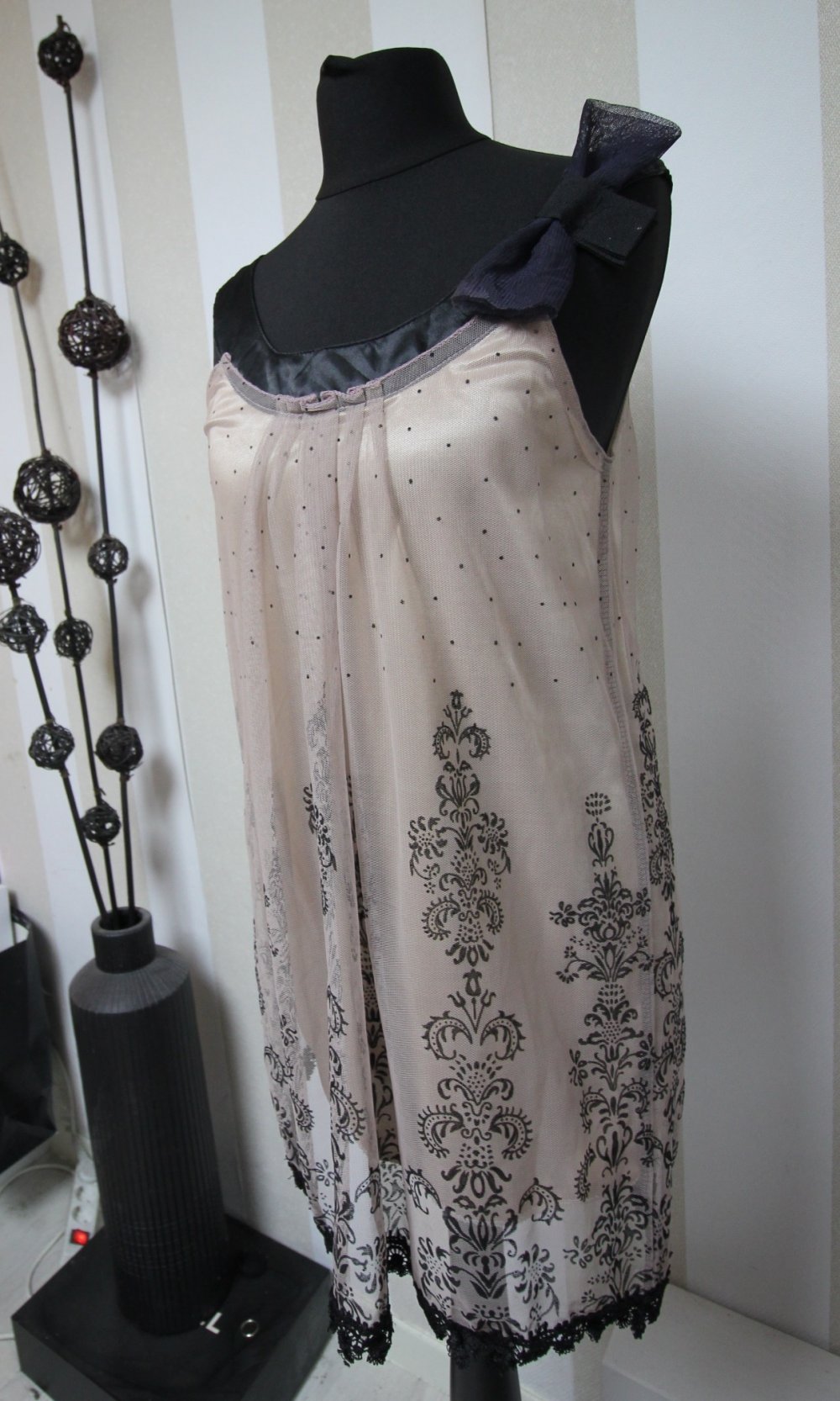 Kleid Cocktailkleid Vintage Party Muster mix Schleife Sommer