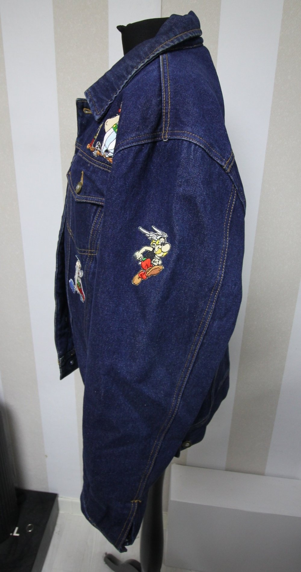 Jeansjacke Asterix Obelix Statement Blogger Vintage Herbst Winter unisex