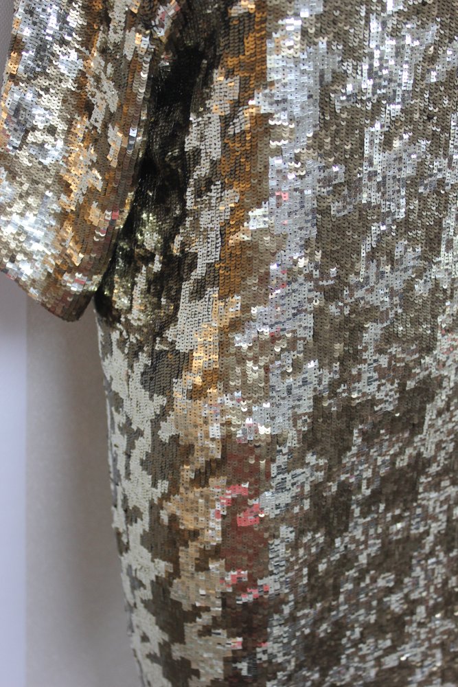 Ashish Designer Pailletten Kleid Abendkleid Hahnentritt Muster mix