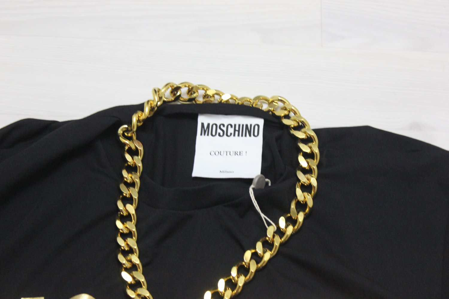 Neu Moschino Couture T-Shirt Dollar Kette Chain Top Shirt Blogger Statement