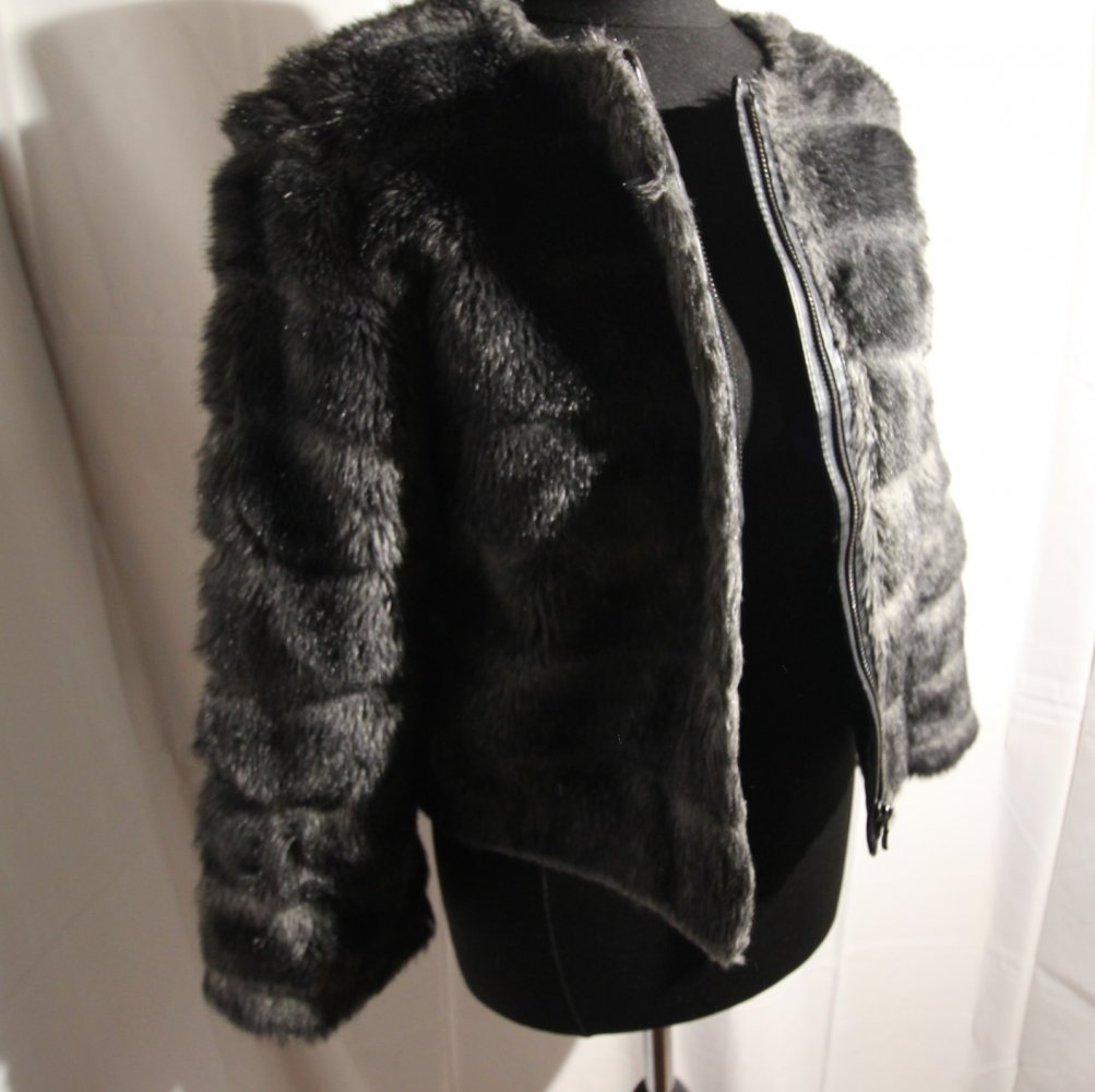 Ann Taylor Kunstpelz Jacke Teddy Fake Fur Kunstfell Herbst Winter