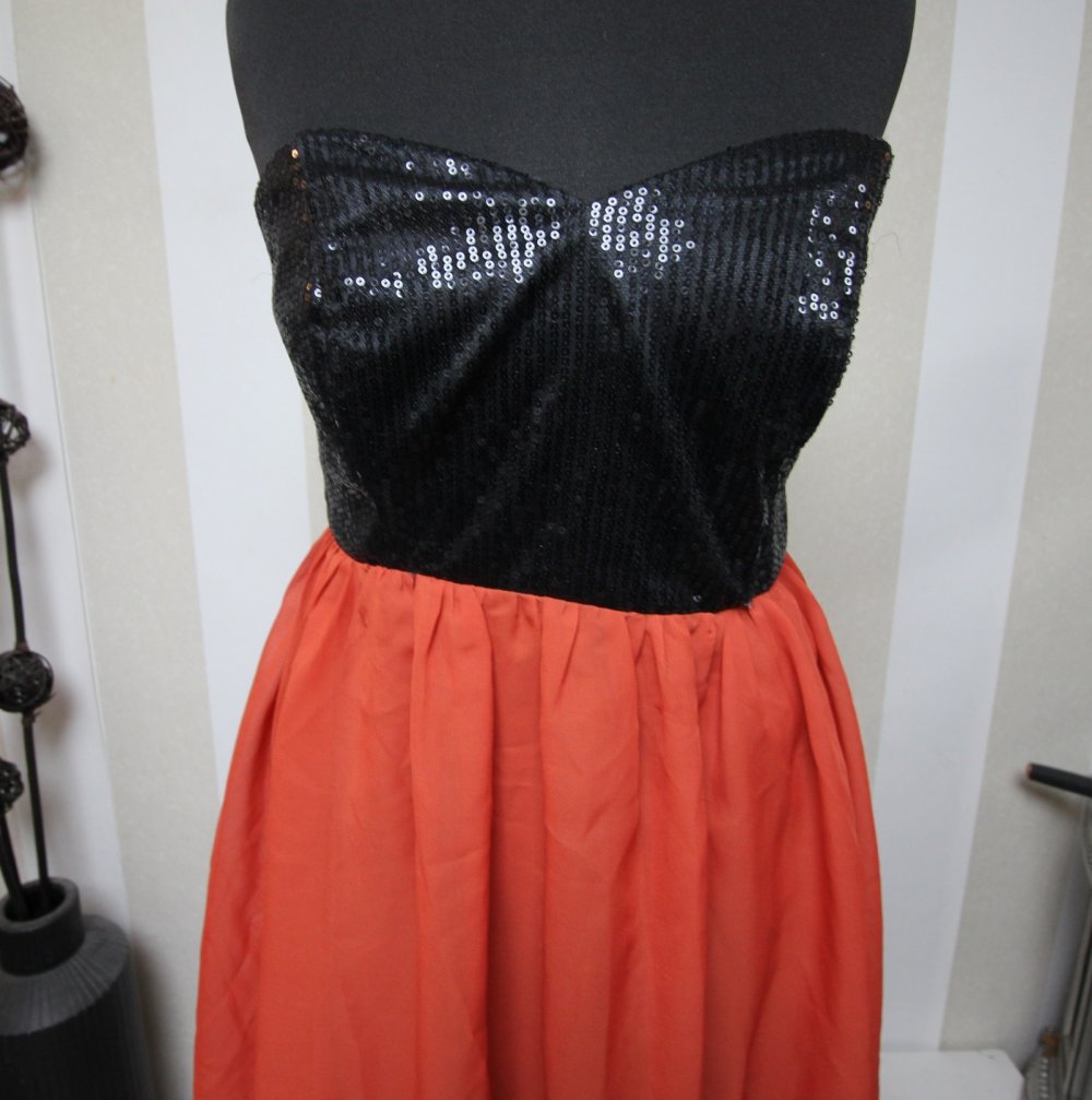 Dry Lake Abendkleid Party Cocktailkleid Pailletten Bandeau Silvester Weihnachten abiball