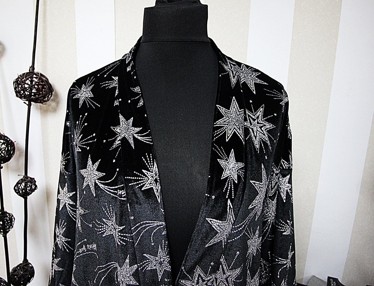 Neu Victoria´s Secret Kimono Mantel Jacke Sterne glitzer bademantel Samt