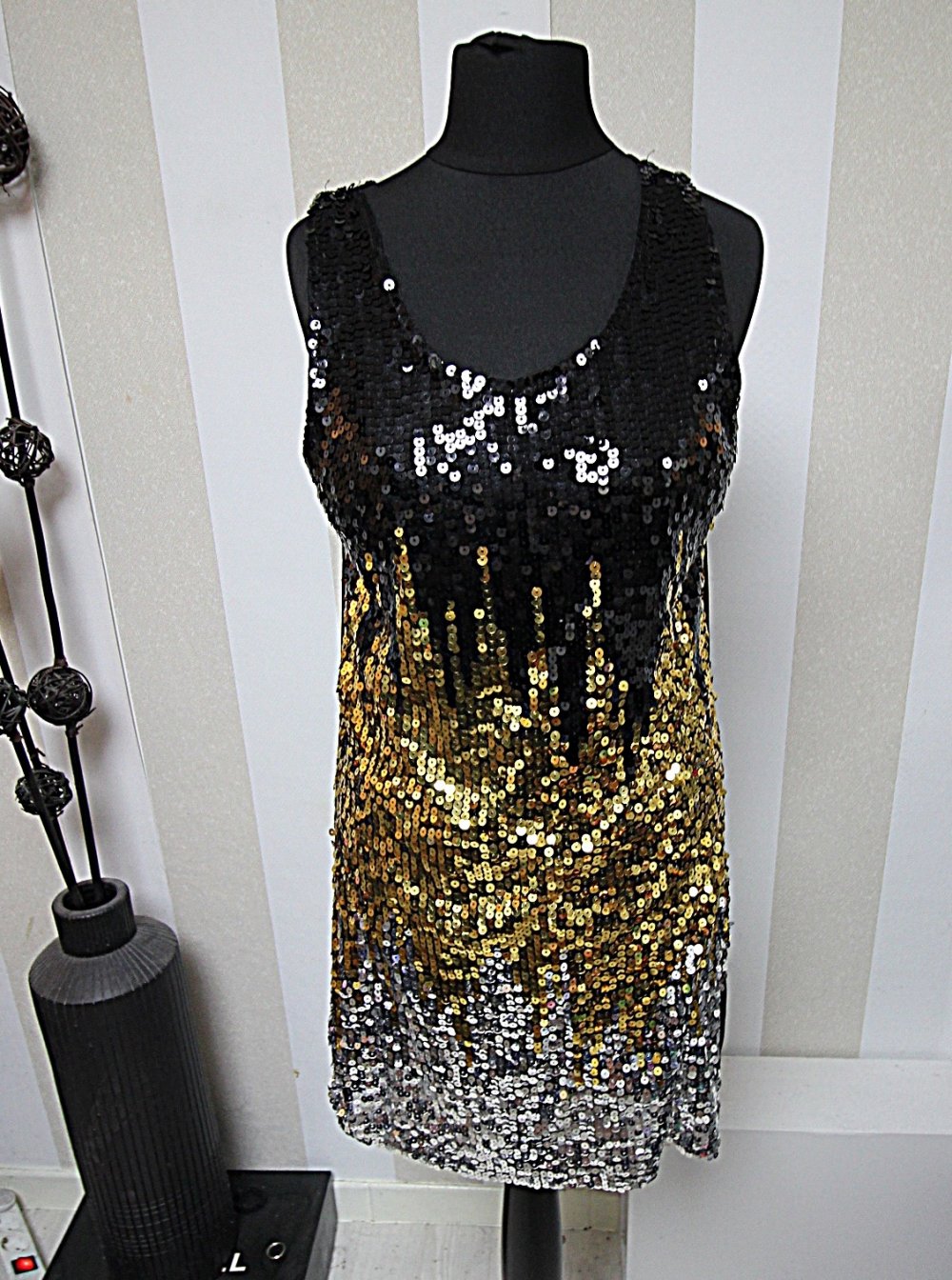 Pailletten Kleid Abendkleid Party Cocktailkleid Silvester abiball weihnachten