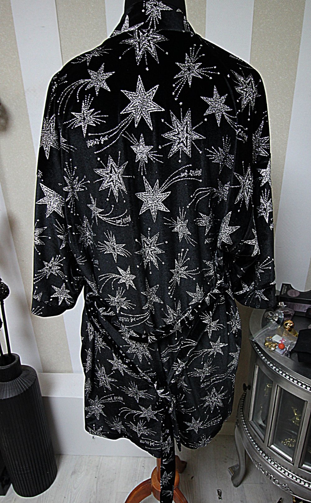 Neu Victoria´s Secret Kimono Mantel Jacke Sterne glitzer bademantel Samt