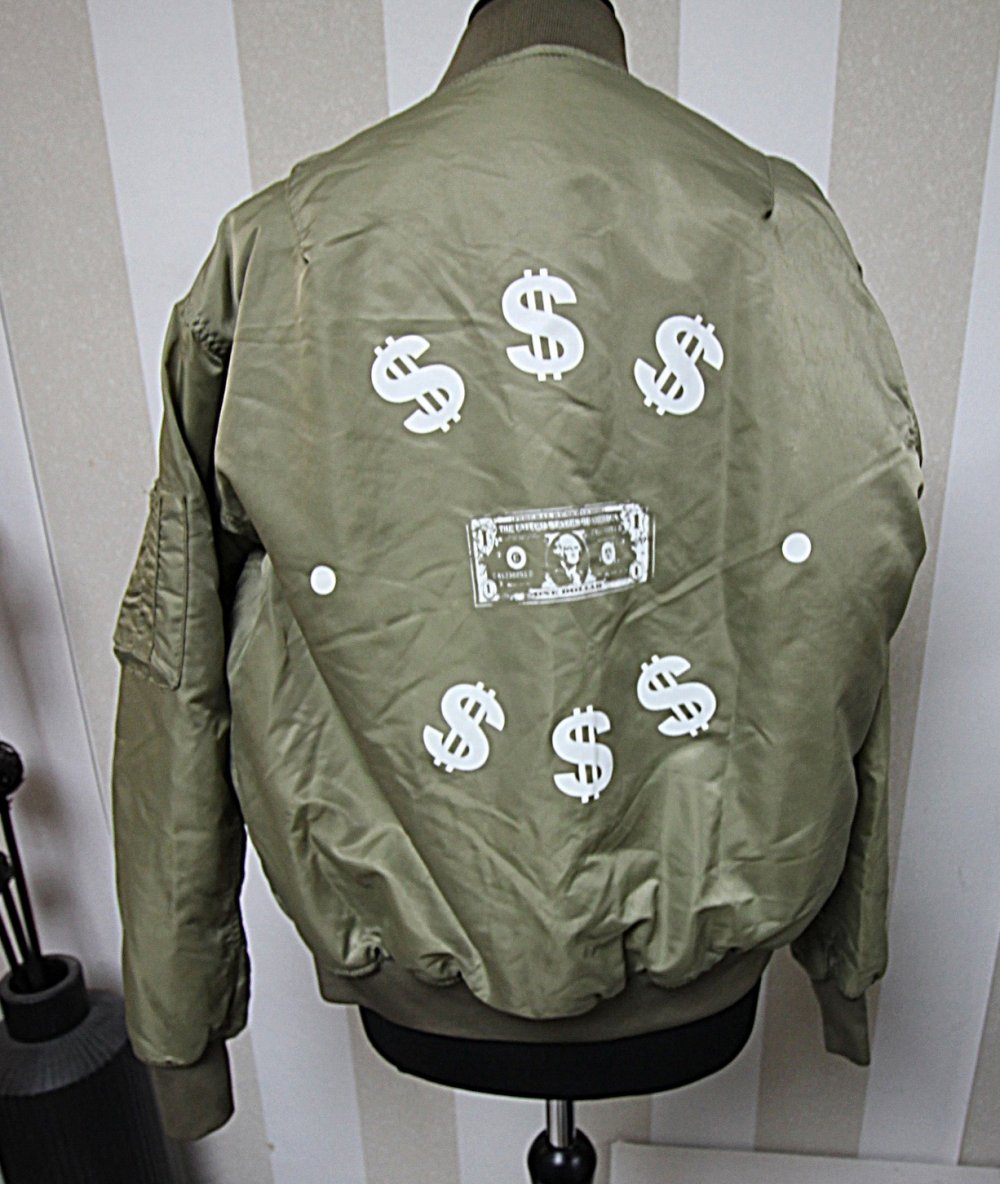 Bomberjacke Dollar Zeichen Cash Hip Hop Rap Statement Hipster Herbst Jacke Trend