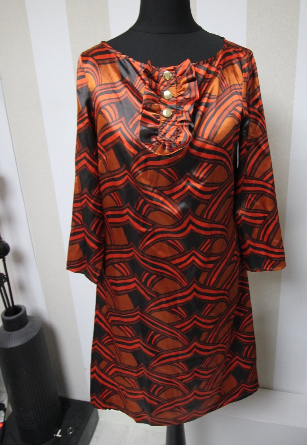 Zara Kleid chic Tunikakleid Party Muster mix