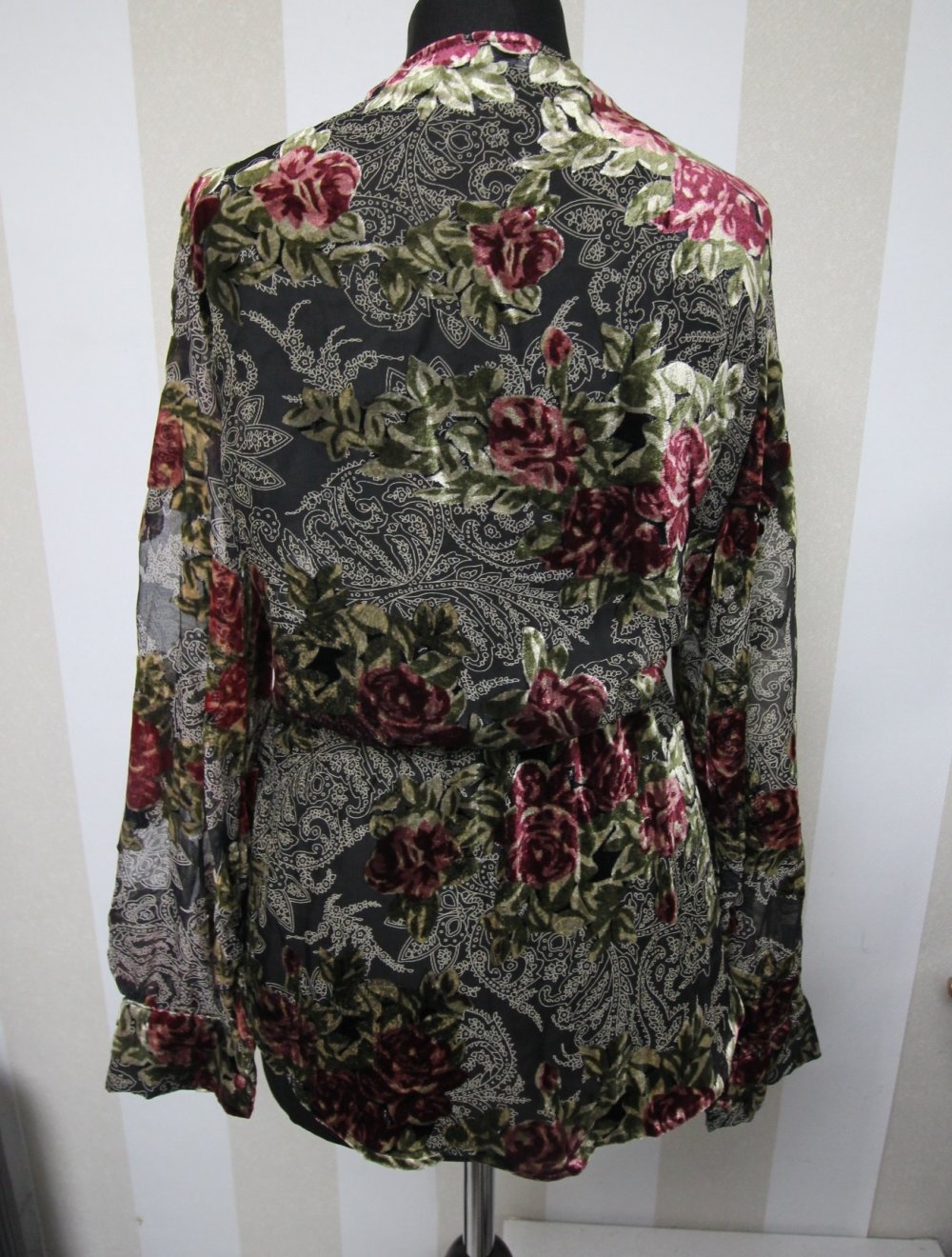 Zara Wickelbluse Blumen transparent Flowers Bluse SHirt
