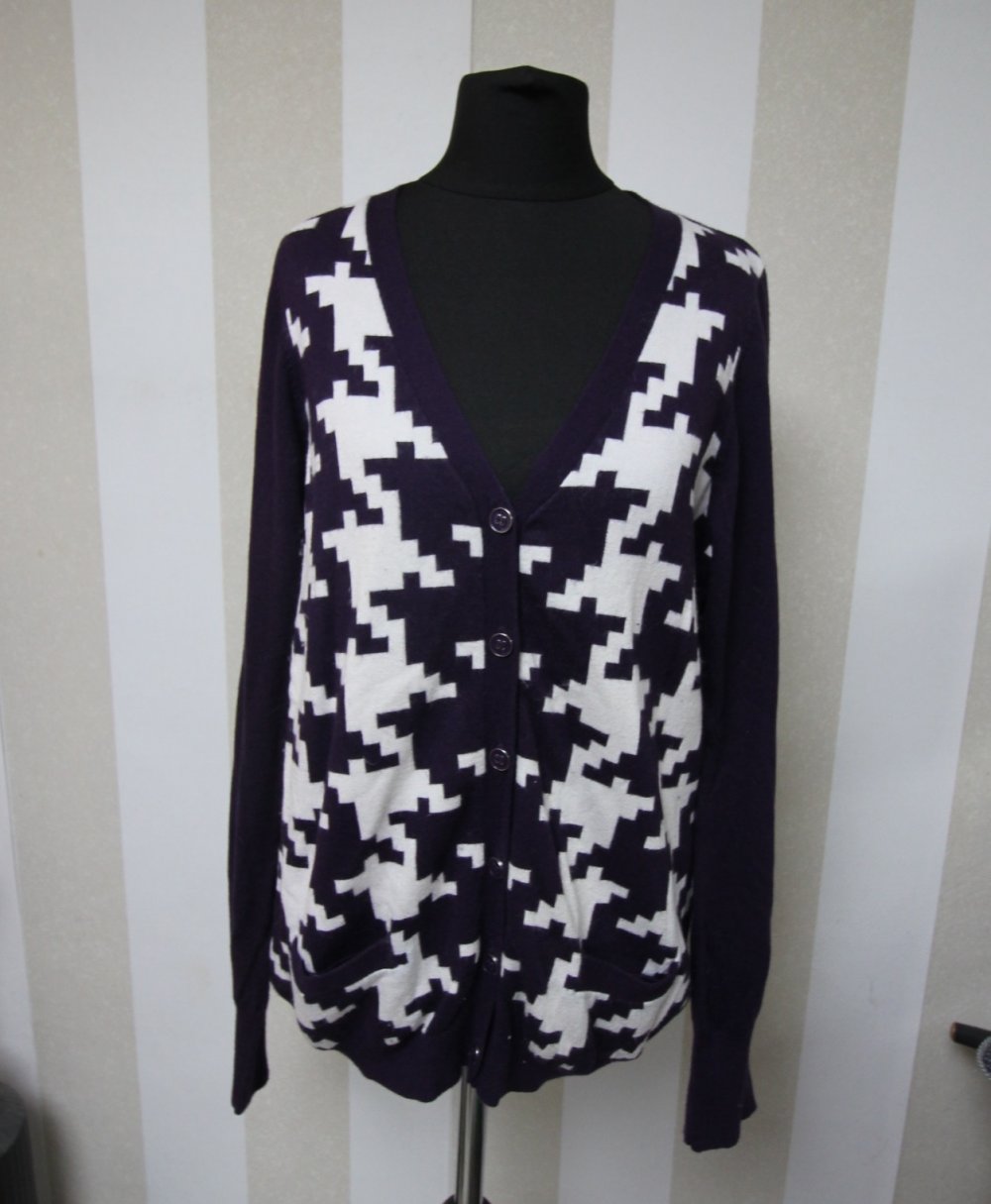 Stockh Lm Strickjacke Hahnentritt Muster Jacke Herbst