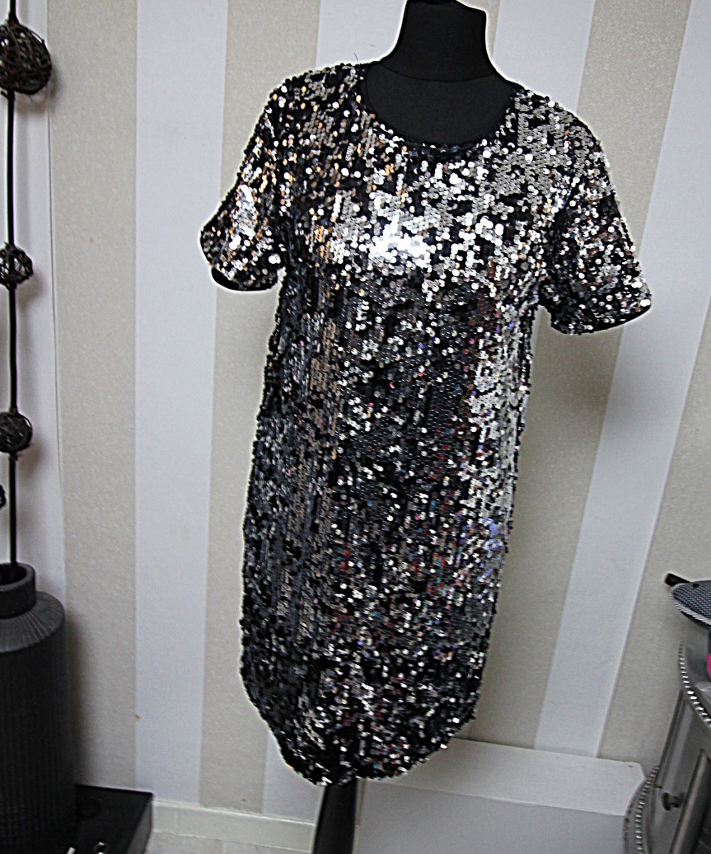Neu Pailletten Kleid Bik Bok Abendkleid Party Cocktailkleid Silvester Weihnachten