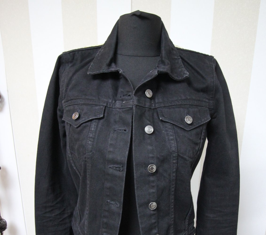 Jeansjacke bunt Muster mix Festival Hippie Boho Sommer Herbst chic