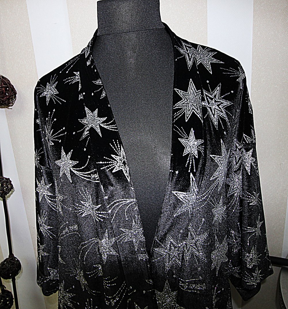 Neu Victoria´s Secret Kimono Mantel Jacke Sterne glitzer bademantel Samt