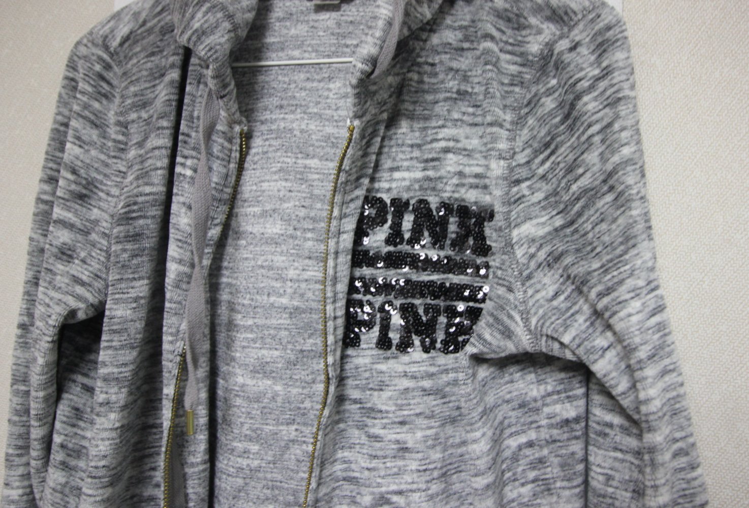 Victoria´s Secret Pink Jacke Hoodie Sweatjacke Pailletten