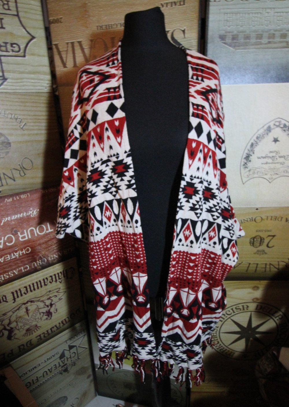 H&M Longjacke Jacke Herbst Winter Aztec Muster mix Blogger Strckjacke