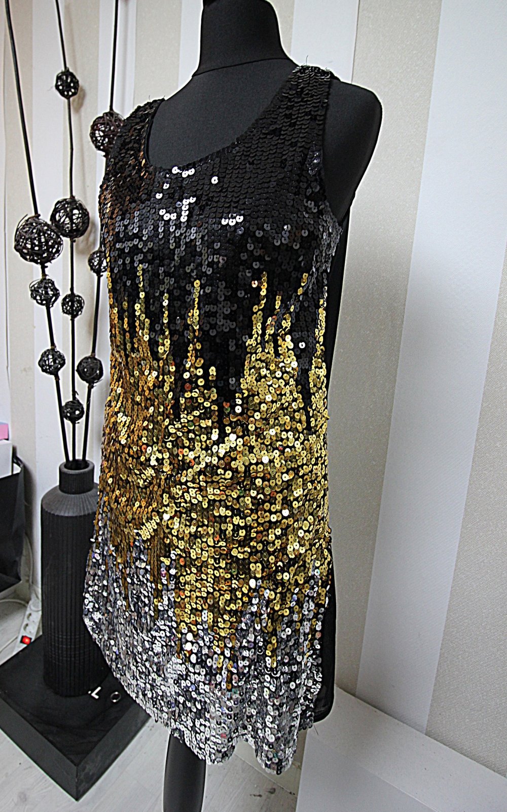 Pailletten Kleid Abendkleid Party Cocktailkleid Silvester abiball weihnachten