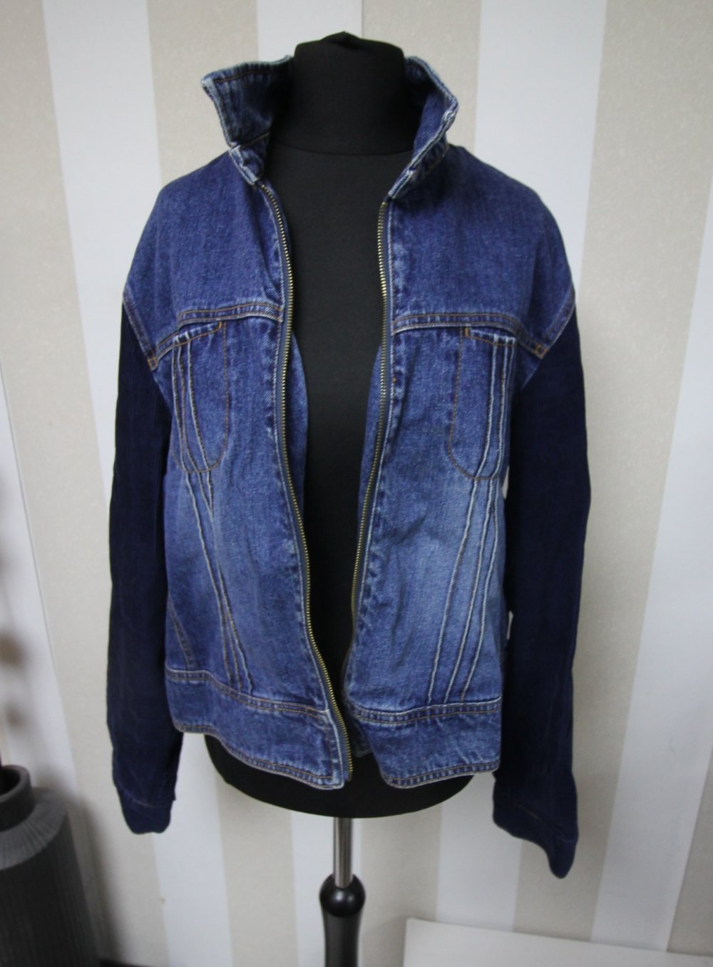 Jeansjacke Statement Blogger Hipster No Bad Vibes