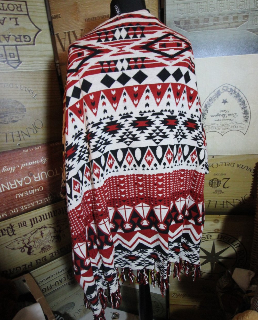 H&M Longjacke Jacke Herbst Winter Aztec Muster mix Blogger Strckjacke